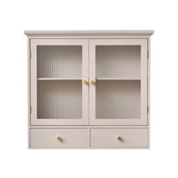 Melody Maison Pink Reeded Glass Wall Cabinet With Drawers - thumbnail 9