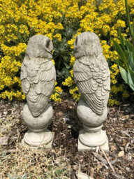 Burgess Pair Of Barn Owl Finials Stone Statues Outdoor Garden Ornament Animal Sculpture - thumbnail 5