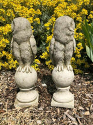 Burgess Pair Of Barn Owl Finials Stone Statues Outdoor Garden Ornament Animal Sculpture - thumbnail 3