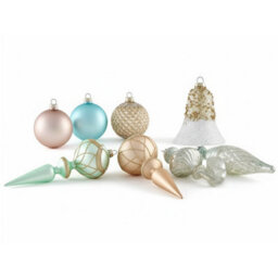 Beliani Set Of 35 Baubles Frosting Glass Multicolour