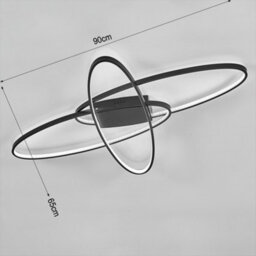 Living And Home 90Cm Minimalistic Unique Oval Acrylic Shade Led Semi Flush Ceiling Light Fixture -Cool White - thumbnail 7