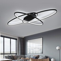 Living And Home 90Cm Minimalistic Unique Oval Acrylic Shade Led Semi Flush Ceiling Light Fixture -Cool White - thumbnail 3