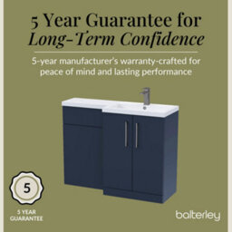 Balterley Right-Hand Bathroom Vanity And Wc Unit Combination With Basin - 1100mm - Satin Dark Blue With Brushed Pewter Handles - thumbnail 6