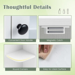 Gainoom Bathroom Wall Cabinet White With Mirror Modern Wall Mounted Medicine Cabinet W/3 Internal Shelves - thumbnail 7
