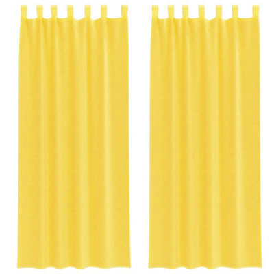 Berkfield Durable Voile Curtains With Loops 2 Pcs Yellow 140X260 Cm - image 1