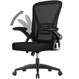 Onemill Swivel Computer Chair Home Office Chair With Flip Up Armrests, Breathable Mesh(Black)