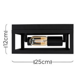 Valuelights Pisces Industrial Black 2 Way Caged Ceiling Light And Bulbs - thumbnail 7