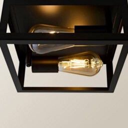 Valuelights Pisces Industrial Black 2 Way Caged Ceiling Light And Bulbs - thumbnail 3