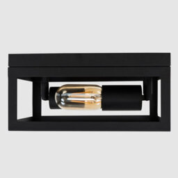 Valuelights Pisces Industrial Black 2 Way Caged Ceiling Light And Bulbs - thumbnail 2