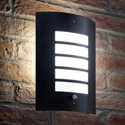 Auraglow Dusk Till Dawn Daylight Sensor Outdoor Wall Light - Black - Cool White (6500K) - thumbnail 1