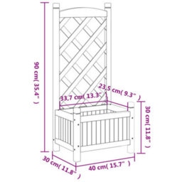Berkfield Elegant Planter With Trellis Brown Solid Wood Fir - thumbnail 8