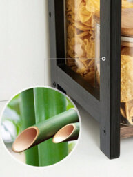 Songmics Spice Rack Ofs046B01, 2 Tier Storage Rack, Desktop Organiser, Bamboo Frame, For Kitchens, Rustic Brown And Black - thumbnail 8