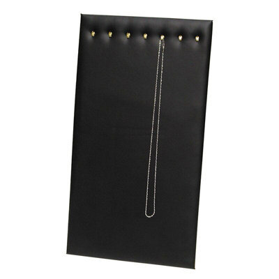 Perma Jewel Equipment Black Leather Chain Tray Insert With 7 Brass Hooks - Premium Jewellery Tray For Necklace, Chain - image 1