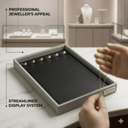 Perma Jewel Equipment Black Leather Chain Tray Insert With 7 Brass Hooks - Premium Jewellery Tray For Necklace, Chain - thumbnail 5