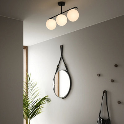 Nordlux Grant Glass Ceiling Light Hand Blown Glass Black,mains - image 1