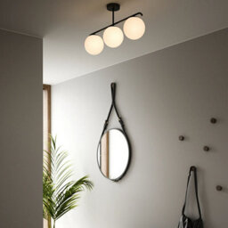 Nordlux Grant Glass Ceiling Light Hand Blown Glass Black,mains