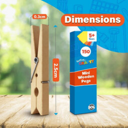 SOL 150Pk Mini Wooden Pegs For Photos & Craft - Mini Pegs For Photos - Small Pegs For Hanging Photos - Small Wooden Pegs - Photo Pegs - thumbnail 4