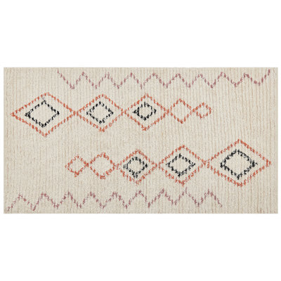 Beliani Rug Guwahati Beige 80 X 150 Cm Cotton - image 1