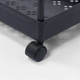 Ohs Trolley Cart 3 Tier Bathroom Storage Portable Kitchen Home Organiser, Black - thumbnail 8