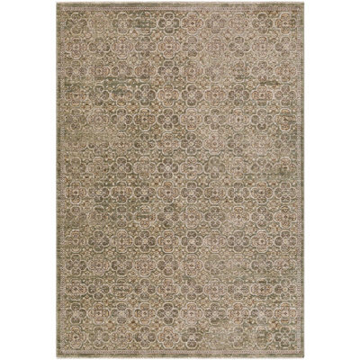Livabliss Galey Alix Myrtle Avenue-Vintage Brown Green Grey Traditional Boho Fringe Living Dining Bedroom Rug 160 X 230 Cm Easy Care - image 1