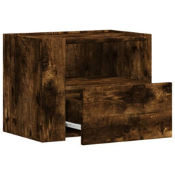 Berkfield Wall-Mounted Bedside Cabinets 2 Pcs Smoked Oak 45X30X35 Cm - thumbnail 7