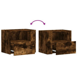 Berkfield Wall-Mounted Bedside Cabinets 2 Pcs Smoked Oak 45X30X35 Cm - thumbnail 9