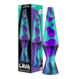 Lava Lamp - 14.5 Aurora Borealis - The Original Motion - Purple And Teal Liquid With Printed Base - Item 2047