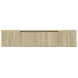 Berkfield Tv Wall Cabinet With Led Sonoma Oak 180X31X39.5 Cm - thumbnail 6