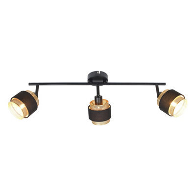 Luminosa Lighting Luminosa Renez Ceiling Spotlight Bar Black, Gold, Fabric 3Xe14 - image 1