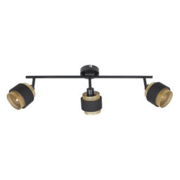Luminosa Lighting Luminosa Renez Ceiling Spotlight Bar Black, Gold, Fabric 3Xe14 - thumbnail 2