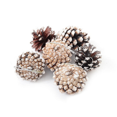 Living And Home 30 Pcs Christmas Decoration Set Real Pine Cone Christmas Tree Bauble Xmas Ornament 5 Cm - image 1
