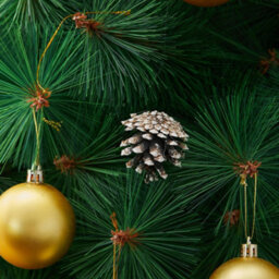 Living And Home 30 Pcs Christmas Decoration Set Real Pine Cone Christmas Tree Bauble Xmas Ornament 5 Cm - thumbnail 2