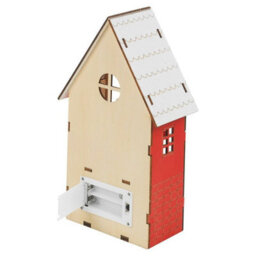 Urbn-Living Urbnliving 23Cm Height Christmas Led Illuminated Wood House Santa Advent Calendar Red White - thumbnail 2