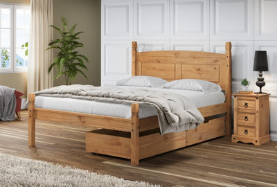 Mercers Furniture Corona Pair Of Underbed Drawers Storage Casters Solid Wood Pine Wooden Bedroom With Mexican Styling - image 1