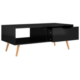 Berkfield Elegant Coffee Table High Gloss Black 100X49.5X43 Cm Engineered Wood - thumbnail 5