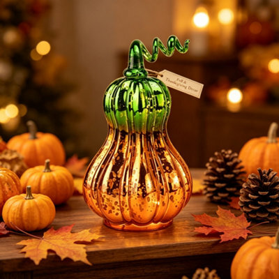 Amorly Glass Pumpkin Light, Fall Decorations Indoor Built-In Led String Lights, Autumn Centerpiece For Tables Home, Battery Operated - image 1