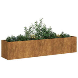 Berkfield Planter Rusty 200X40X40 Cm Weathering Steel