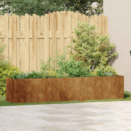 Berkfield Planter Rusty 200X40X40 Cm Weathering Steel - thumbnail 3