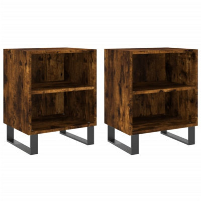 Berkfield Elegant Bedside Cabinets 2 Pcs Smoked Oak 40X30X50 Cm Engineered Wood - image 1