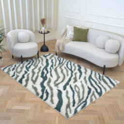 The Rugs Moodi Shaggy Green Nyra Rug Runner Abstract Thick High Pile For Living Rooms, Bedrooms, Hallways, Kitchens - thumbnail 7