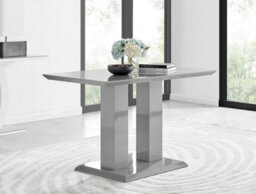 Furniturebox Uk Imperia 4 Modern Grey High Gloss Dining Table And 4 Black Willow Chairs Set - thumbnail 3