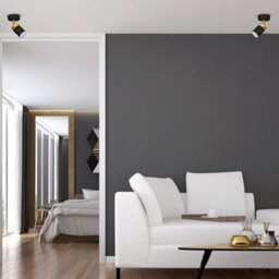 Milagro Joker Hand Made Ceiling Lamp In Matt Black With Luxurious Gold Detail Featuring Minmalistic Slender Cylinder Shades - thumbnail 1