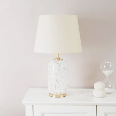 Gold Metal White Confetti Glass Table Lamp Base Living Room Bedroom Lighting - image 1