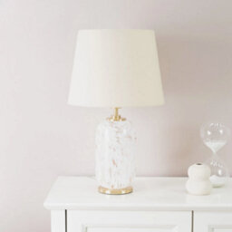 Gold Metal White Confetti Glass Table Lamp Base Living Room Bedroom Lighting - thumbnail 1