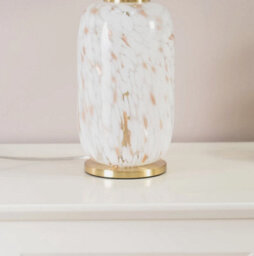 Gold Metal White Confetti Glass Table Lamp Base Living Room Bedroom Lighting - thumbnail 3