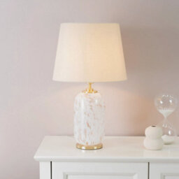 Gold Metal White Confetti Glass Table Lamp Base Living Room Bedroom Lighting - thumbnail 5