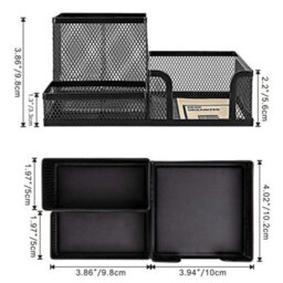 Stationery Desk Organiser-Mesh Desk Tidy, Pen Holder, Post It Holder, Pencil Pot - thumbnail 2