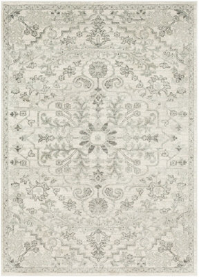 Livabliss Harput-Vintage Blue Orange Yellow Grey Traditional Boho Living Dining Bedroom Rug 160 X 220 Cm Easy Care, Non Shedding - image 1