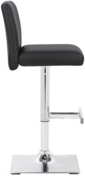 Lamboro Snella Breakfast Bar Stool, Chrome Footrest, Height Adjustable Swivel Gas Lift, Home Bar & Kitchen Faux-Leather Barstool, Black - thumbnail 2
