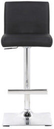 Lamboro Snella Breakfast Bar Stool, Chrome Footrest, Height Adjustable Swivel Gas Lift, Home Bar & Kitchen Faux-Leather Barstool, Black - thumbnail 3